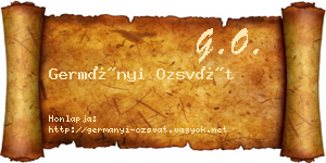 Germányi Ozsvát névjegykártya